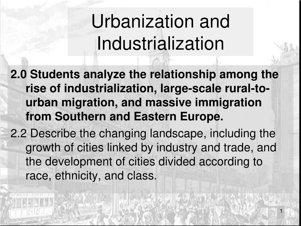 urbanization and industrialization
