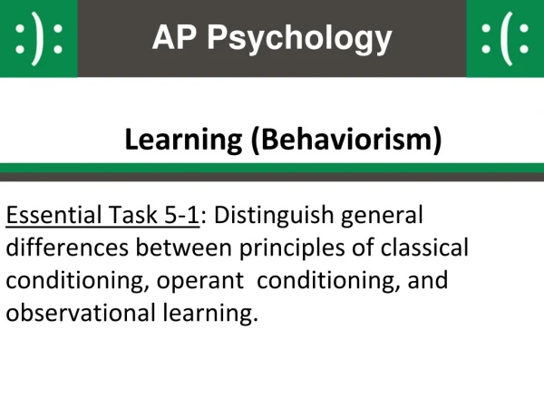 Learning (Behaviorism)