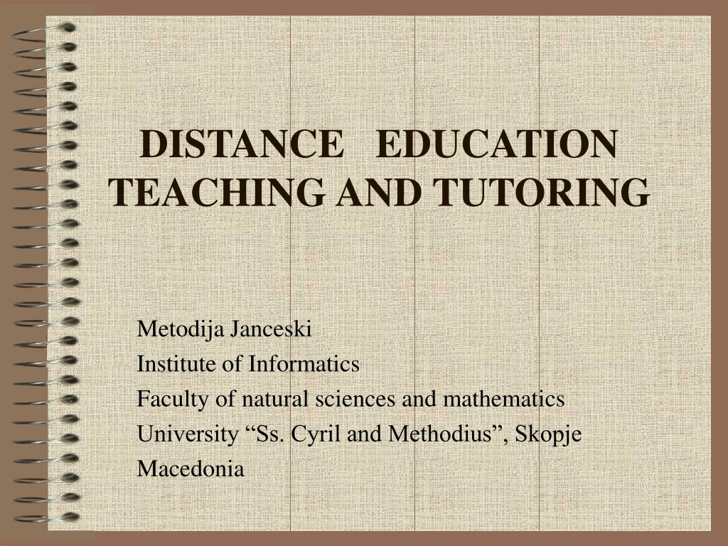 distance education teaching and tutoring
