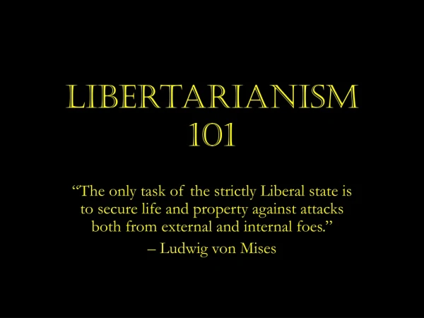 Libertarianism 101