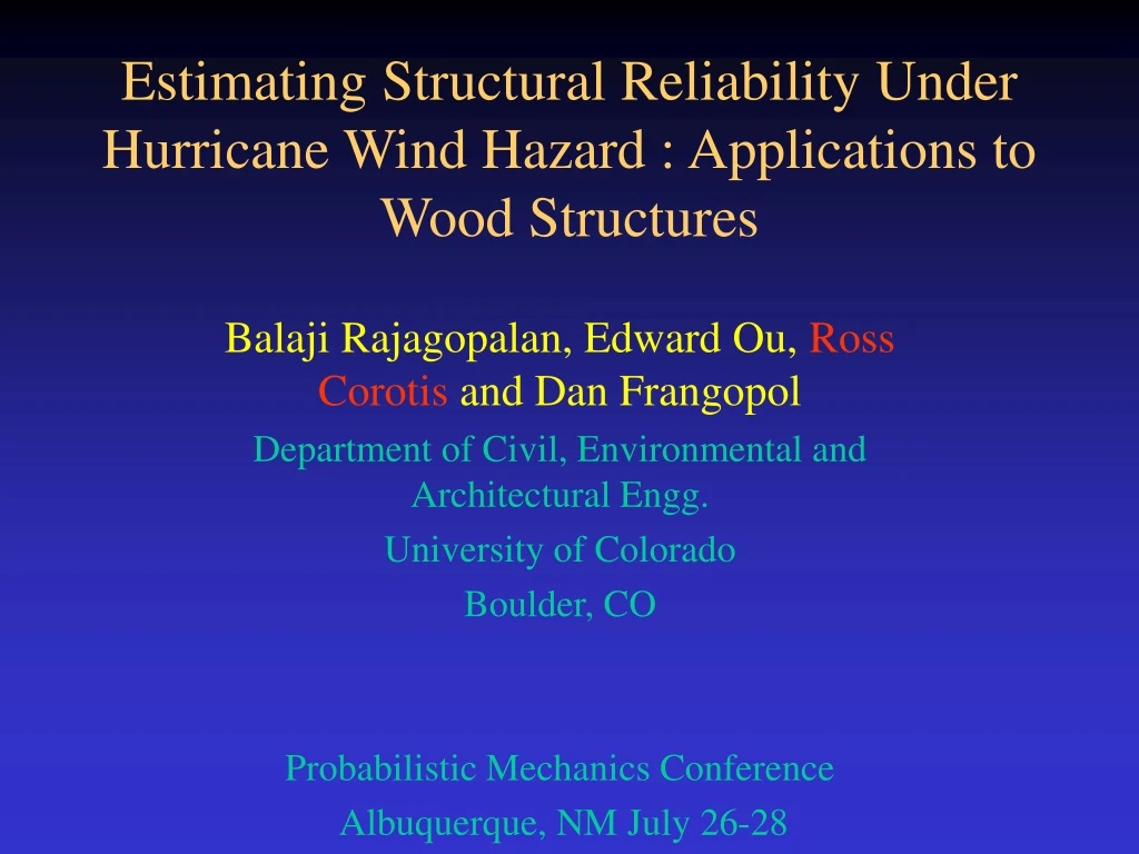 estimating structural reliability under hurricane wind hazard applications to wood structures