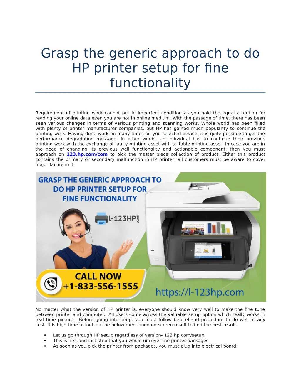 grasp the generic approach to do hp printer setup