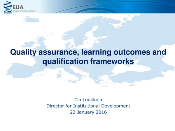 Quality assurance, learning outcomes and qualification frameworks
