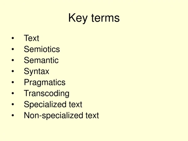 Key terms