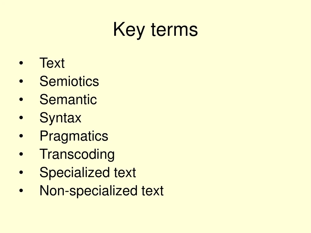 key terms