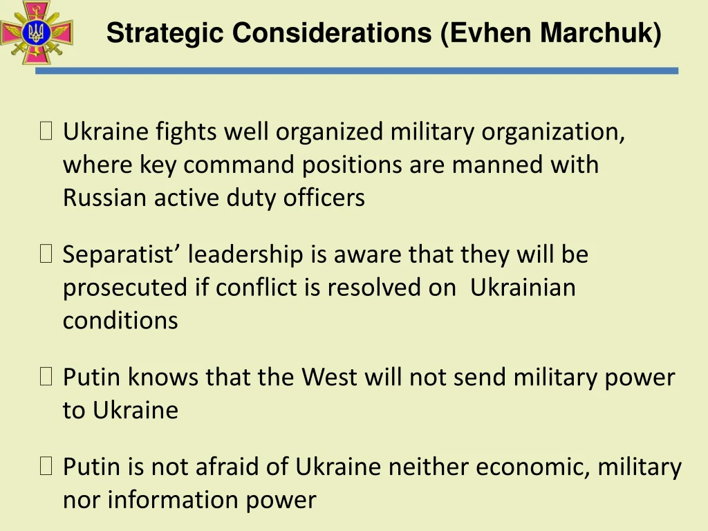 strategic considerations evhen marchuk