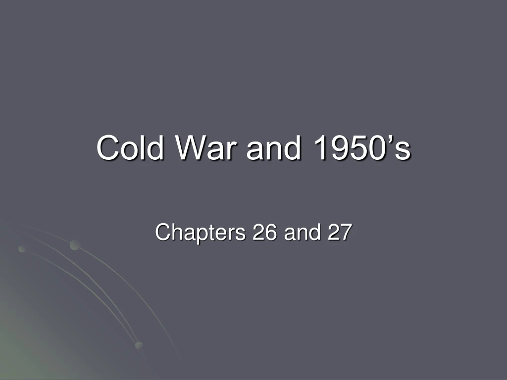 cold war and 1950 s