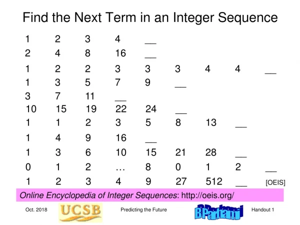 Find the Next Term in an Integer Sequence