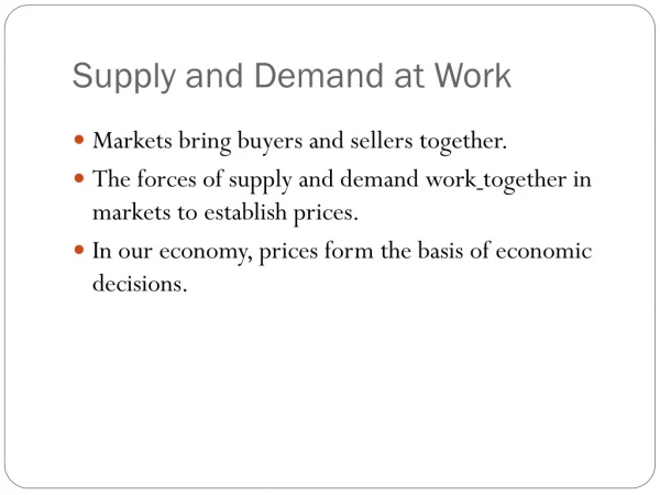 Supply and Demand at Work