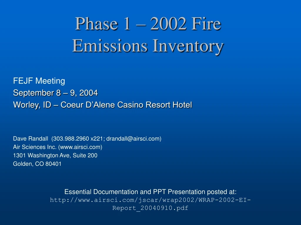 phase 1 2002 fire emissions inventory