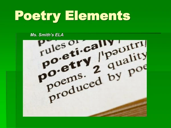 Poetry Elements