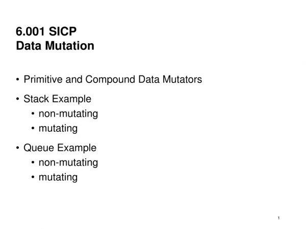 6.001 SICP Data Mutation