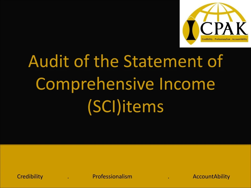 audit of the statement of comprehensive income