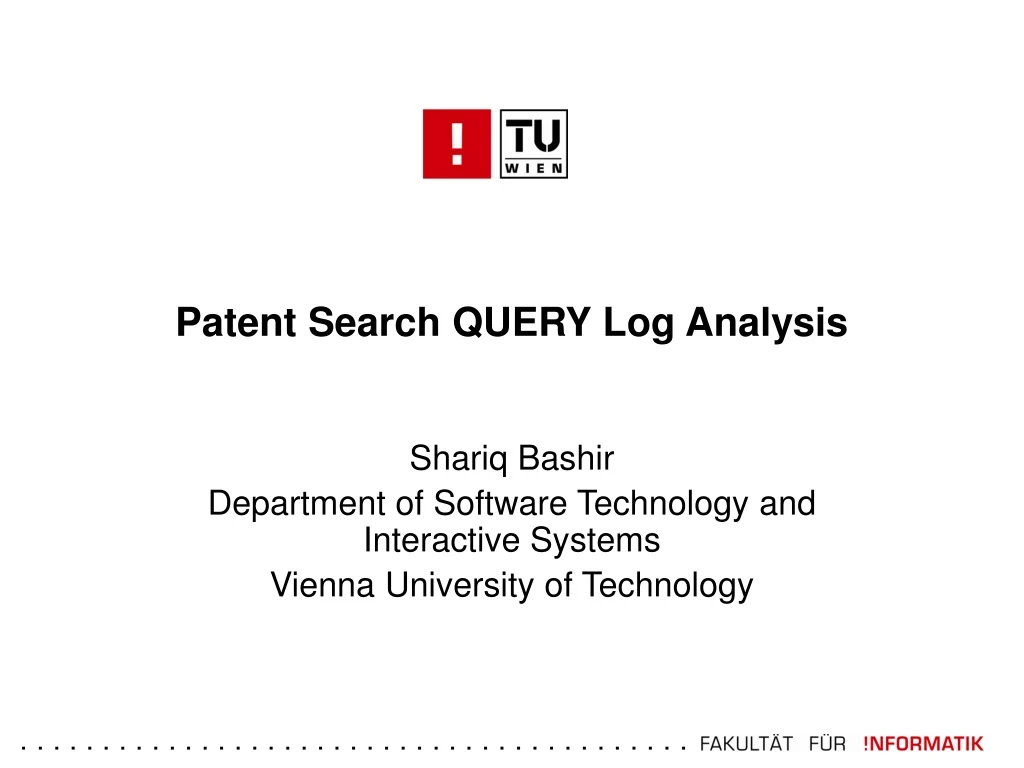 patent search query log analysis