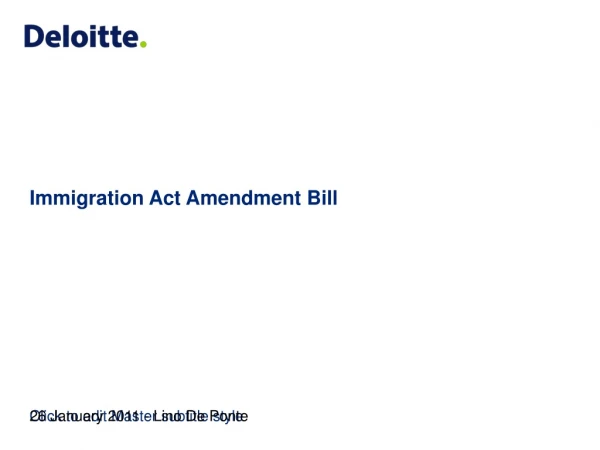 Immigration Act Amendment Bill