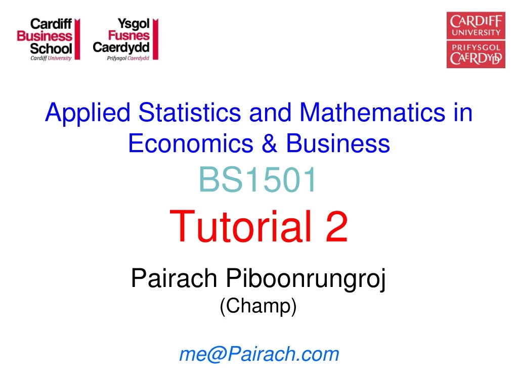 applied statistics and mathematics in economics business bs1501 tutorial 2