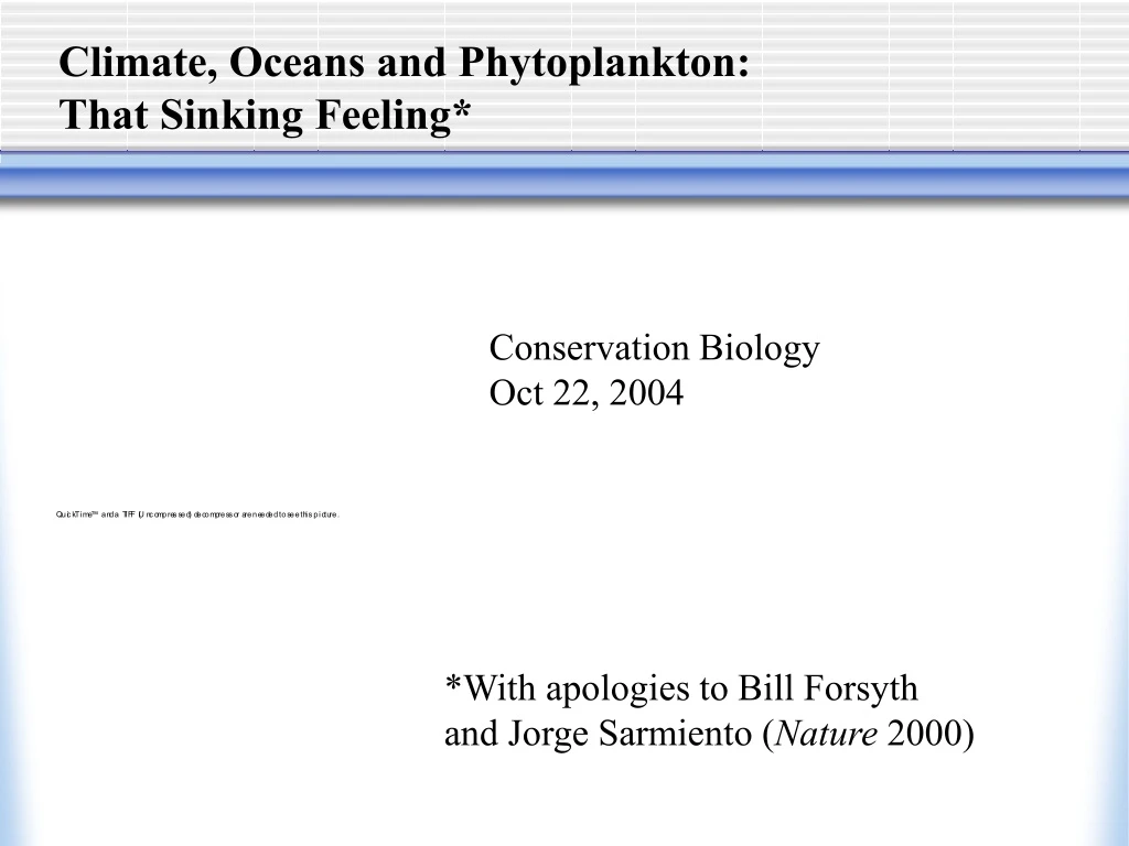 climate oceans and phytoplankton that sinking