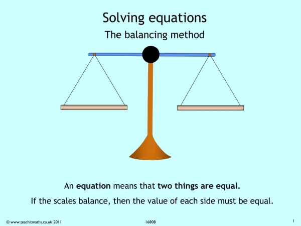 Solving equations