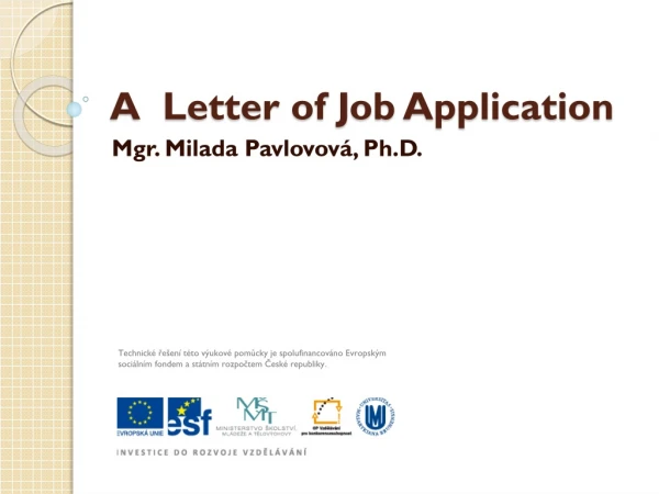 A Letter of Job Application