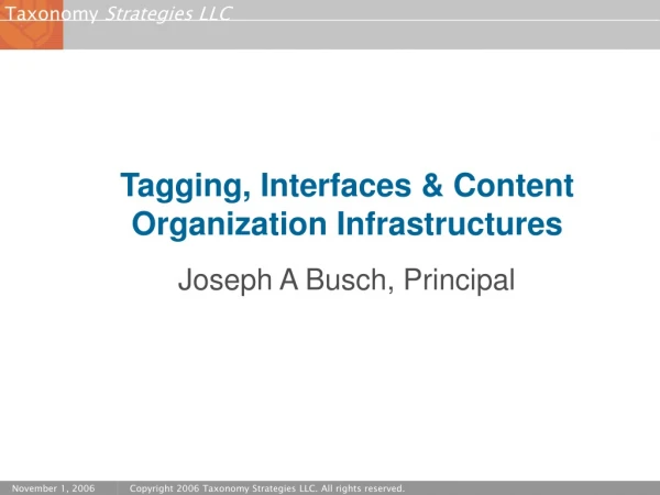 Tagging, Interfaces &amp; Content Organization Infrastructures