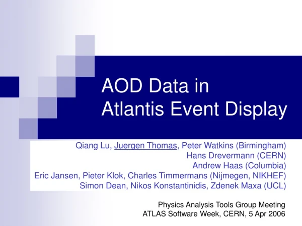 AOD Data in Atlantis Event Display