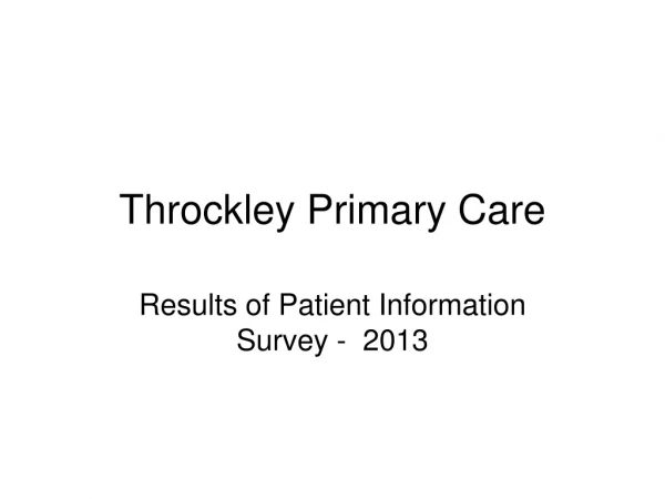 Throckley Primary Care