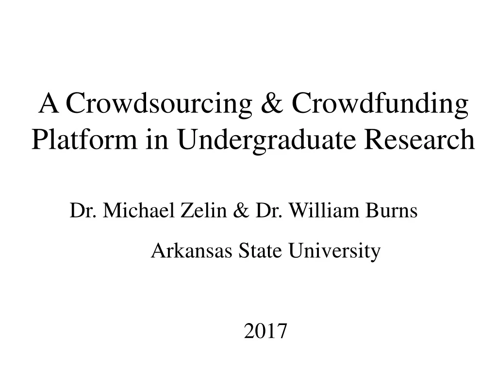a crowdsourcing crowdfunding platform in undergraduate research