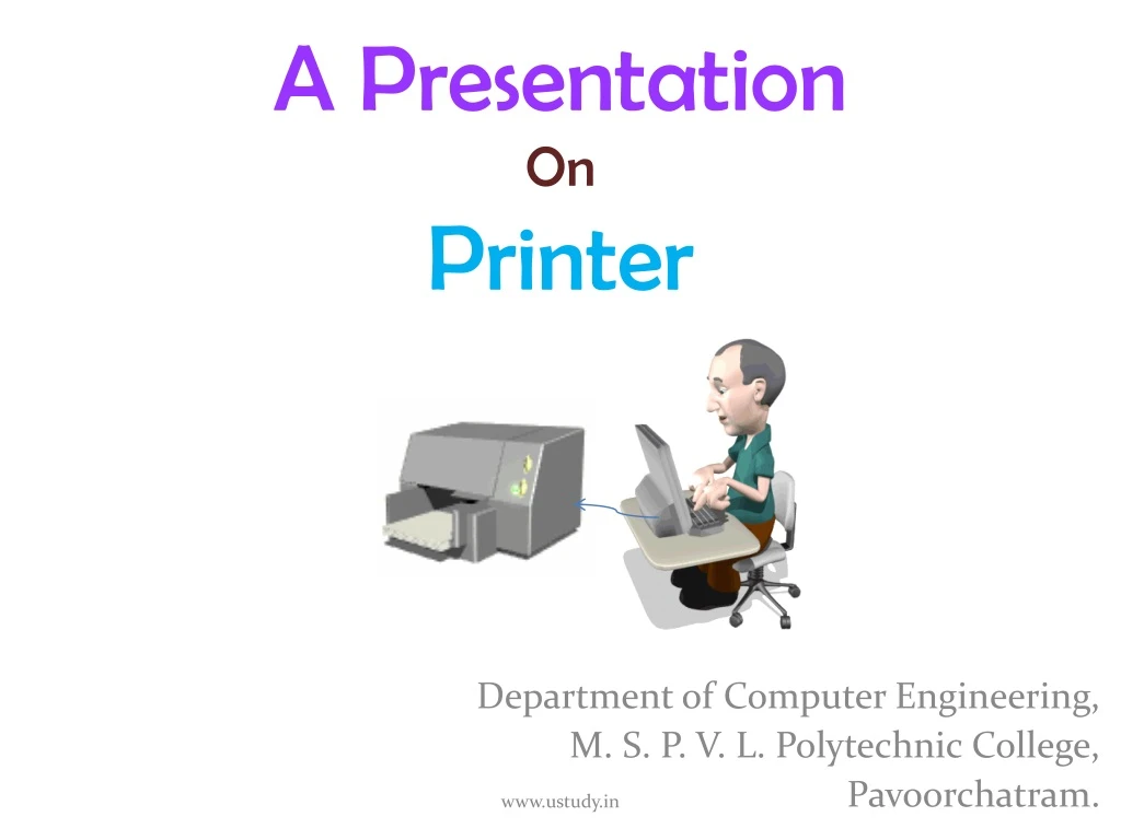 a presentation on printer