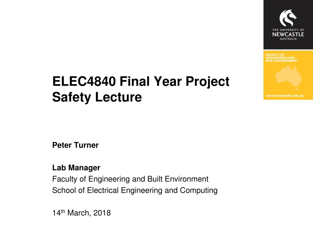 elec4840 final year project safety lecture