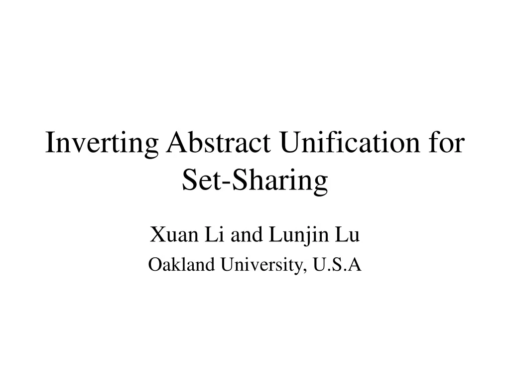 inverting abstract unification for set sharing