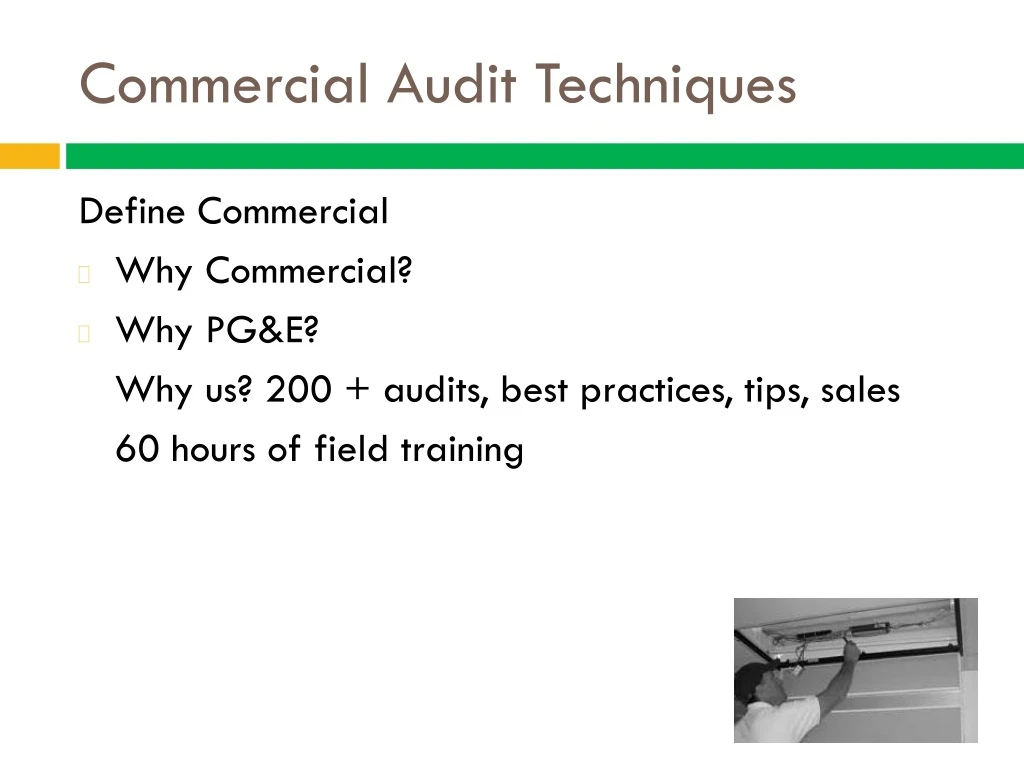 commercial audit techniques