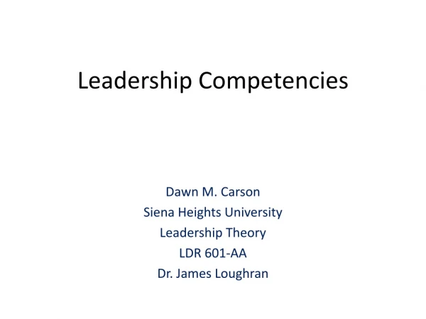 Leadership Competencies