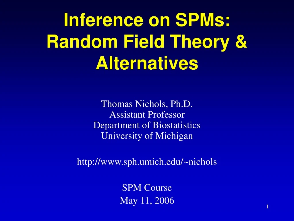 inference on spms random field theory alternatives