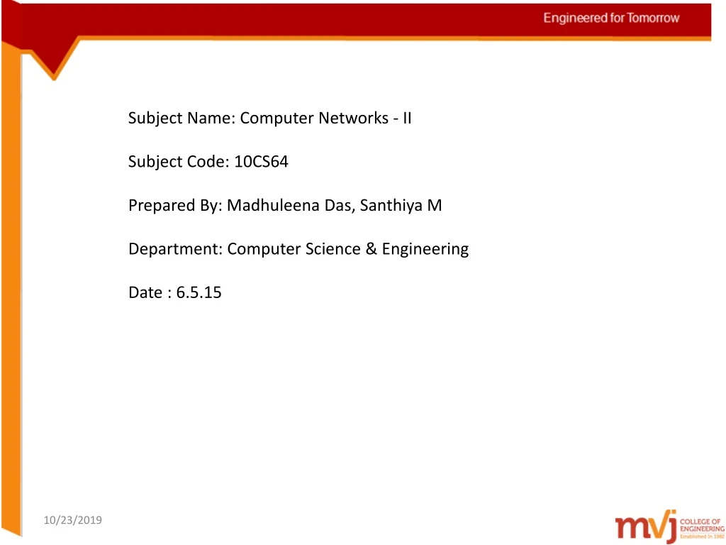 subject name computer networks ii subject code