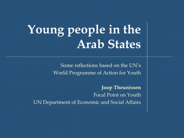Young people in the Arab States