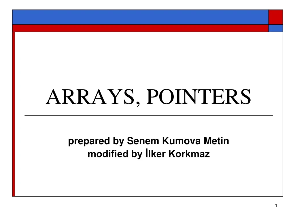 arrays pointers