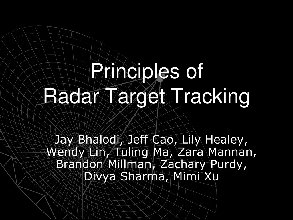 principles of radar target tracking