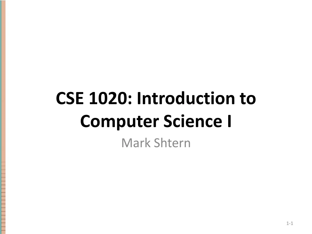 cse 1020 introduction to computer science i