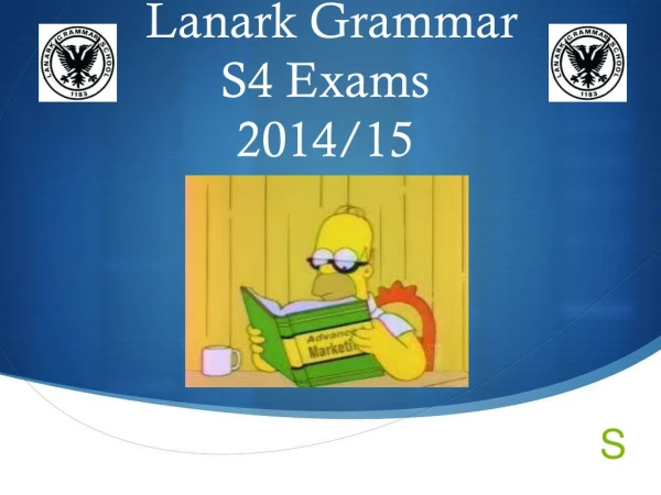 Lanark Grammar S4 Exams 2014/15
