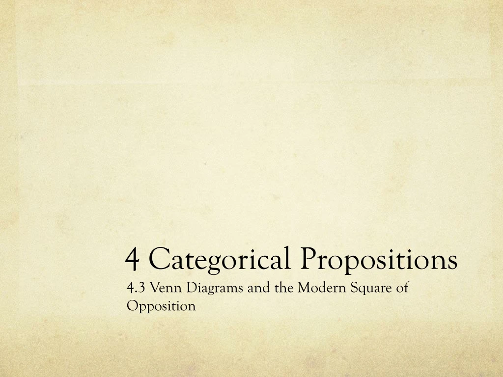 4 categorical propositions