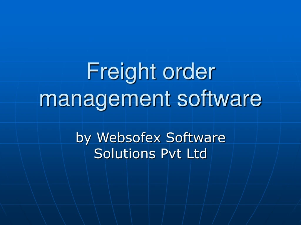 freight order management software