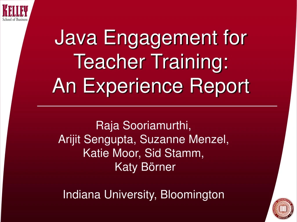 java engagement for teacher training an experience report