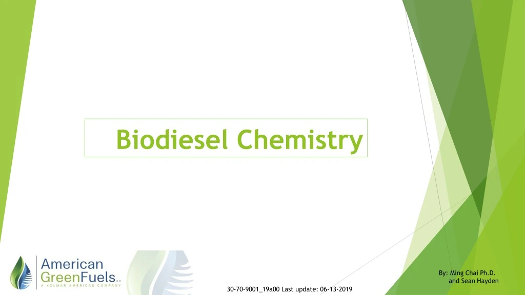 biodiesel chemistry