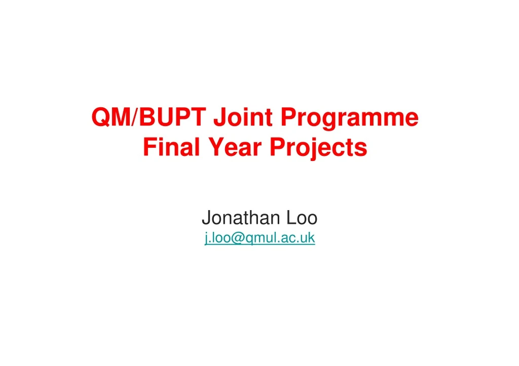 qm bupt joint programme final year projects