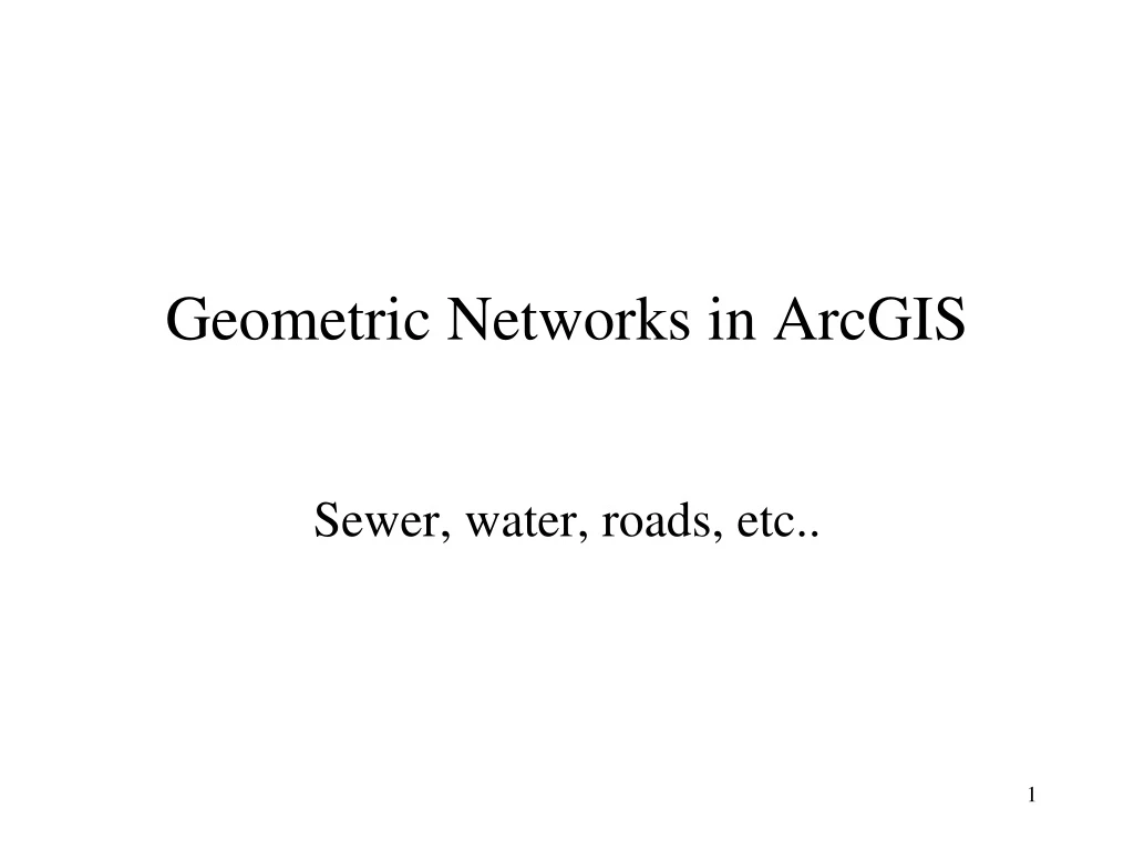 geometric networks in arcgis