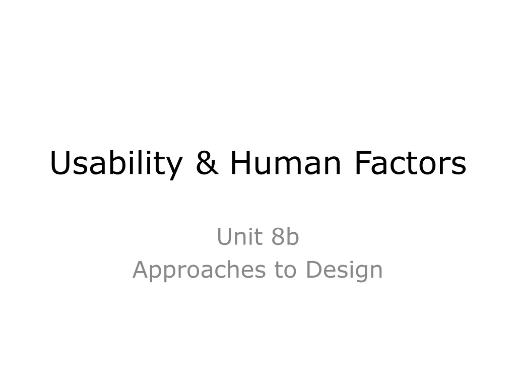 usability human factors