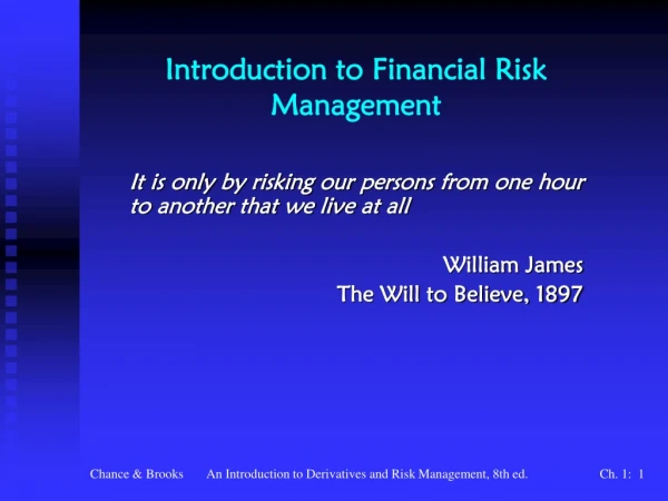 Introduction to Financial Risk Management