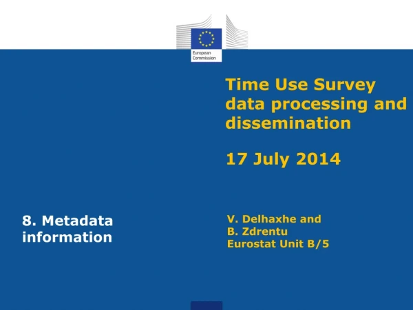 Time Use Survey data processing and dissemination 17 July 2014