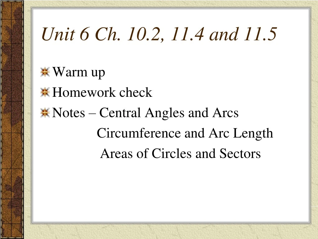 unit 6 ch 10 2 11 4 and 11 5