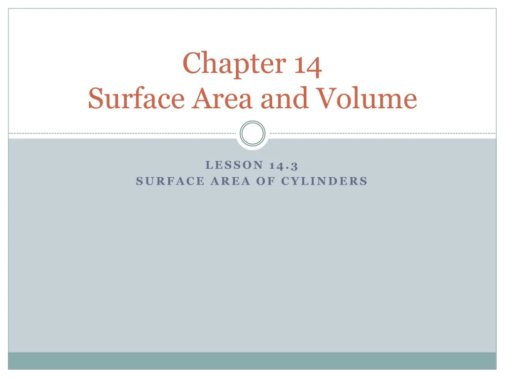 chapter 14 surface area and volume